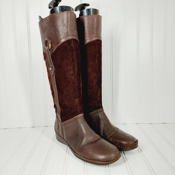 Naturalizer Causeway Brown Pebbled Leather & Suede Boots I157 - Picture 5 of 14